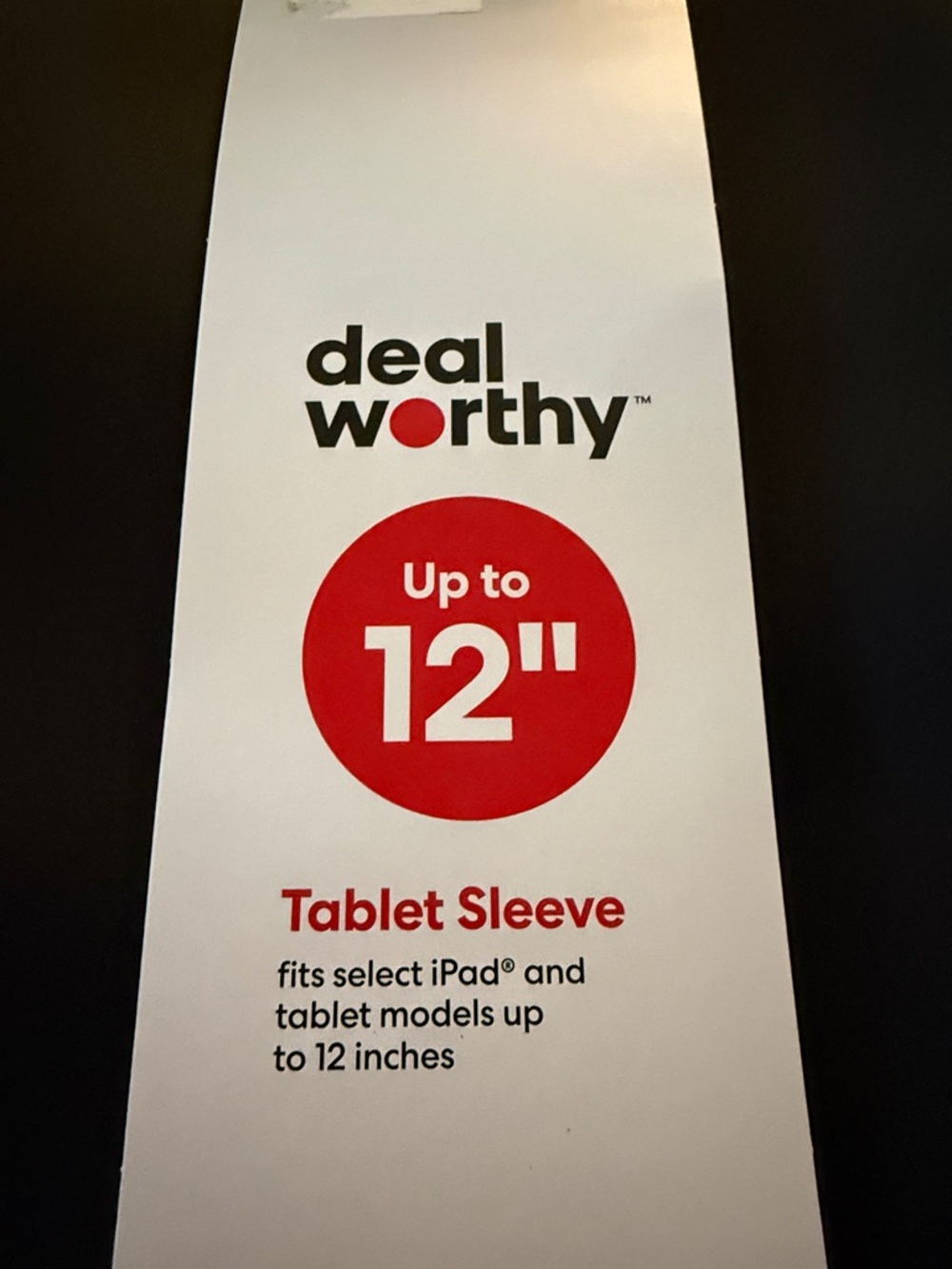 Deal Worthy Black Tablet Sleeve - Fits Up to 12" - Picture 2 of 4
